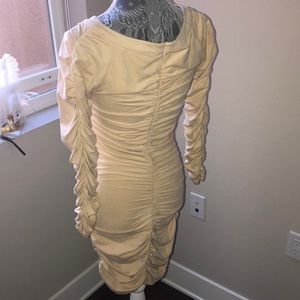 Suede Scrunch Fitted Dress